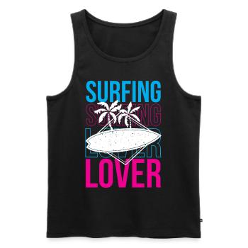 Amateurs de surf Surfeur Planche de surf - Débardeur bio Premium Homme - noir - Devant - AI Model Male 178 light (178cm)