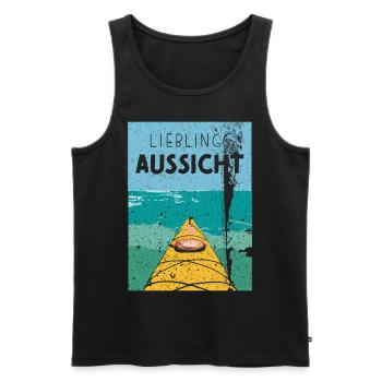 Kajak Kayak Kayakfahrer Ruderer Wassersport - Männer Premium Bio Tank Top - Schwarz - Vorne - AI Model Male 178 light (178cm)