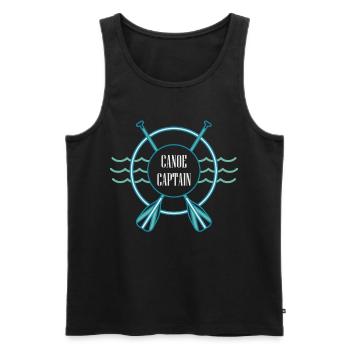 Capitaine de canoë Canoë Canoë en eau vive Canoéistes - Débardeur bio Premium Homme - noir - Devant - Michal (187cm)