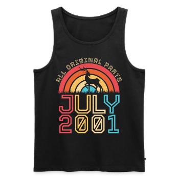 Geschenkidee Für Juli 2001 - Männer Premium Bio Tank Top - Schwarz - Vorne - Michal (187cm)