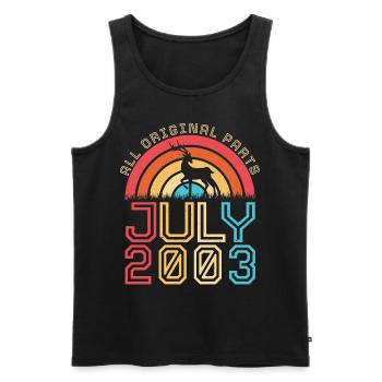 Geschenkidee Für Juli 2003 - Männer Premium Bio Tank Top - Schwarz - Vorne - Michal (187cm)
