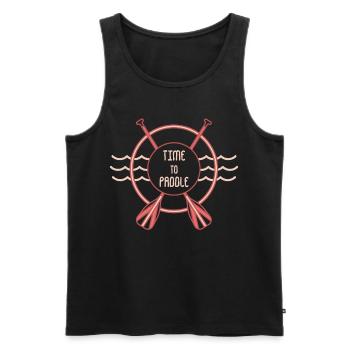 Time to Paddle Canoe Water Sports Paddle Paddle Paddle - Men's Premium Organic Tank Top - black - Front - AI Model Male 178 light (178cm)
