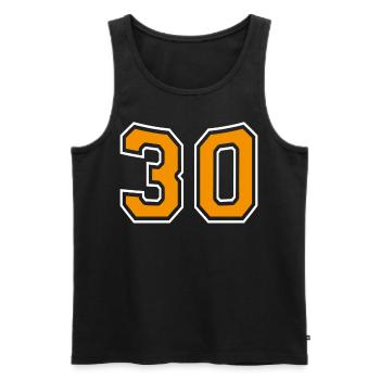 Numéro 30 Orange - Débardeur bio Premium Homme - noir - Devant - Michal (187cm)