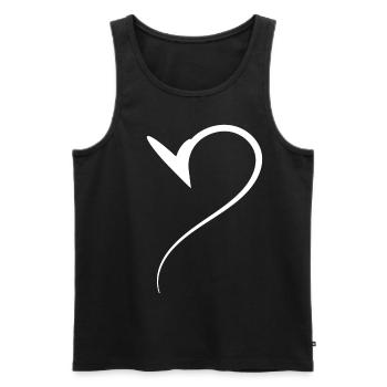 Half Heart White Design - Men's Premium Organic Tank Top - black - Front - AI Model Male 178 light (178cm)