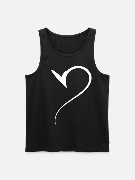 Half Heart White Design - Men's Premium Organic Tank Top - black