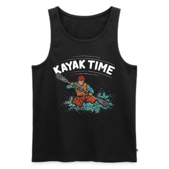 Kayak Kayak Kayaker Rafting en eau vive - Débardeur bio Premium Homme - noir - Devant - AI Model Male 178 light (178cm)