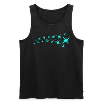 Mintgrün Sterne - Männer Premium Bio Tank Top - Schwarz - Vorne - AI Model Male 178 light (178cm)