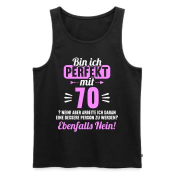 Bin ich perfekt mit 70 Jahren 70. Geburtstag - Männer Premium Bio Tank Top - Schwarz - Vorne - Michal (187cm)