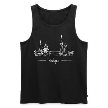 Tokyo Skyline Silhouette Städtetrip Japan Geschenk - Männer Premium Bio Tank Top - Schwarz - Vorne - AI Model Male 178 light (178cm)