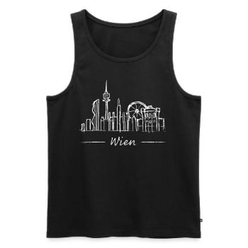 Wien Skyline Silhouette Städtetrip Österreich - Männer Premium Bio Tank Top - Schwarz - Vorne - AI Model Male 178 light (178cm)