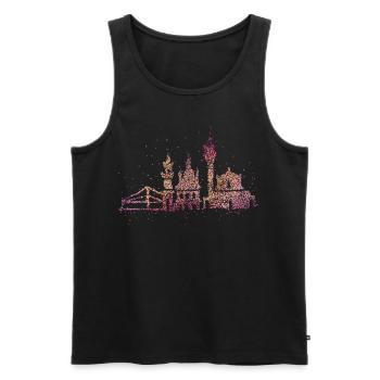 Dresden Skyline Silhouette Städtetrip Deutschland - Männer Premium Bio Tank Top - Schwarz - Vorne - AI Model Male 178 light (178cm)