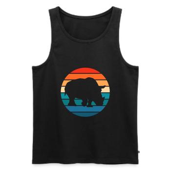 Rhino Rhino Animal Motif - Men's Premium Organic Tank Top - black - Front - Michal (187cm)