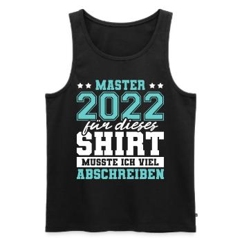Master 2022 Abschluss Geschenk Studium Absolvent - Männer Premium Bio Tank Top - Schwarz - Vorne - Michal (187cm)