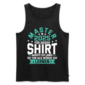 Master 2025 Abschluss Geschenk Studium Absolvent - Männer Premium Bio Tank Top - Schwarz - Vorne - AI Model Male 178 light (178cm)