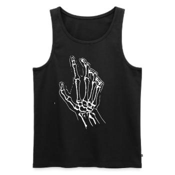 2reborn Skelett Hand scull hand shake skull 01 - Männer Premium Bio Tank Top - Schwarz - Vorne - AI Model Male 178 light (178cm)