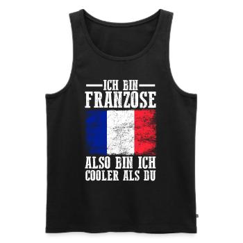 Frankreich Franzose Französisches - Männer Premium Bio Tank Top - Schwarz - Vorne - Michal (187cm)