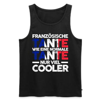 Französin Tante Frankreich - Männer Premium Bio Tank Top - Schwarz - Vorne - Michal (187cm)