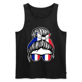 French French France - Men's Premium Organic Tank Top - black - Front - Michal (187cm)