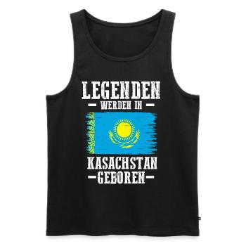 Kasachstan Kasache Kasachisches - Männer Premium Bio Tank Top - Schwarz - Vorne - Michal (187cm)