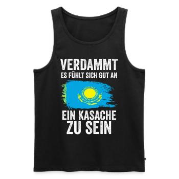 Kasachstan Kasache Kasachisches - Männer Premium Bio Tank Top - Schwarz - Vorne - AI Model Male 178 light (178cm)