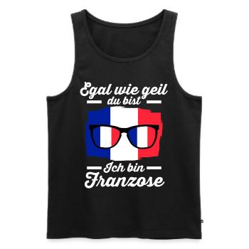 Franzose Französisches Frankreich - Männer Premium Bio Tank Top - Schwarz - Vorne - Michal (187cm)