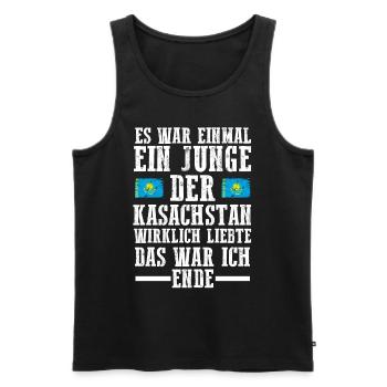 Kasachstan Kasache Kasachisches - Männer Premium Bio Tank Top - Schwarz - Vorne - Michal (187cm)