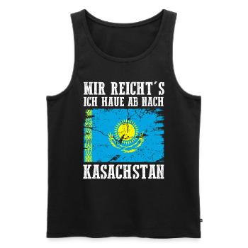 Kasachstan Kasache Kasachisches - Männer Premium Bio Tank Top - Schwarz - Vorne - Michal (187cm)