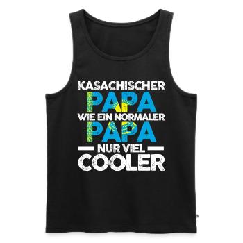 Kasachstanischer Papa Vater Kasache Kasachstan - Männer Premium Bio Tank Top - Schwarz - Vorne - Michal (187cm)