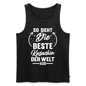 Kasachstan Kasachin Kasachisches - Männer Premium Bio Tank Top - Schwarz - Vorne - Michal (187cm)