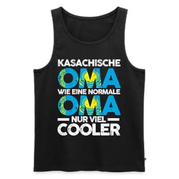 Kasachin Kasachstanische Oma Kasachstan - Männer Premium Bio Tank Top - Schwarz - Vorne - Michal (187cm)