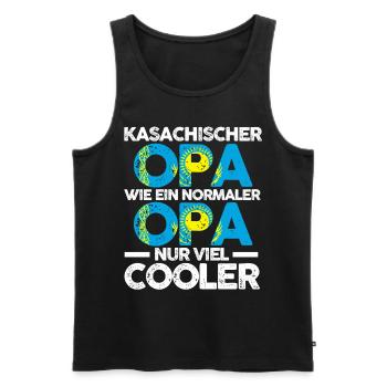 Kasachstanischer Opa Kasache Kasachstan - Männer Premium Bio Tank Top - Schwarz - Vorne - Michal (187cm)