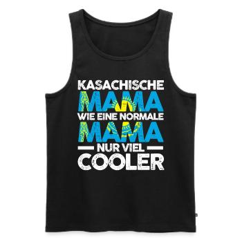 Kasachin Kasachstanische Mama Kasachstan Mutter Po - Männer Premium Bio Tank Top - Schwarz - Vorne - Michal (187cm)