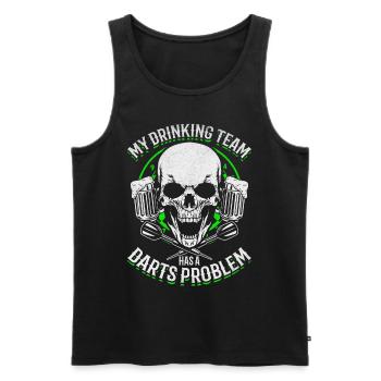 Mein Trinkteam hat ein Dartproblem Darts Team - Männer Premium Bio Tank Top - Schwarz - Vorne - Michal (187cm)