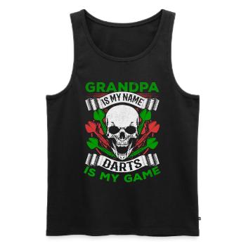 Opa ist mein Name Darts ist mein Spiel Dartspieler - Männer Premium Bio Tank Top - Schwarz - Vorne - Michal (187cm)