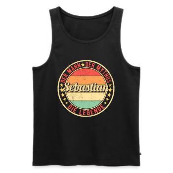 Sebastian Der Mann Der Mythos Die Legende - Männer Premium Bio Tank Top - Schwarz - Vorne - Michal (187cm)