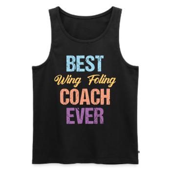 Best Wing Foling Coach Ever - Wingfoil Surfer - Männer Premium Bio Tank Top - Schwarz - Vorne - AI Model Male 178 light (178cm)