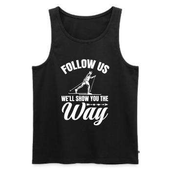 Langläufer Biathlon Skilangläufer - Männer Premium Bio Tank Top - Schwarz - Vorne - AI Model Male 178 light (178cm)