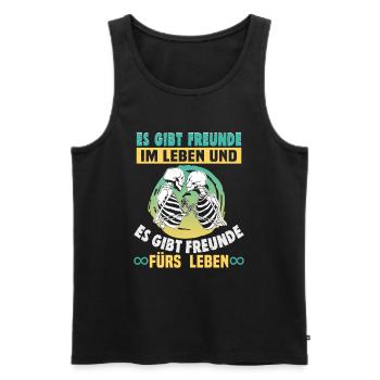 Freundschafts Geschenk für guten Freund - Männer Premium Bio Tank Top - Schwarz - Vorne - Michal (187cm)