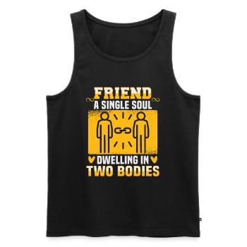 Friendship gift for good friend - Men's Premium Organic Tank Top - black - Front - AI Model Male 178 light (178cm)