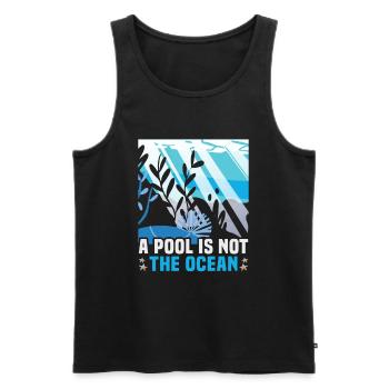 Strandurlaub am Meer Design Strandmotiv - Männer Premium Bio Tank Top - Schwarz - Vorne - Michal (187cm)
