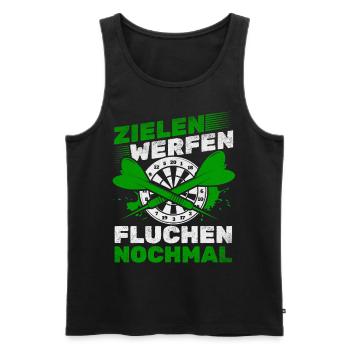 Zielen Werfen Fluchen Nochmal Darts Dartspiel Dart - Männer Premium Bio Tank Top - Schwarz - Vorne - Michal (187cm)