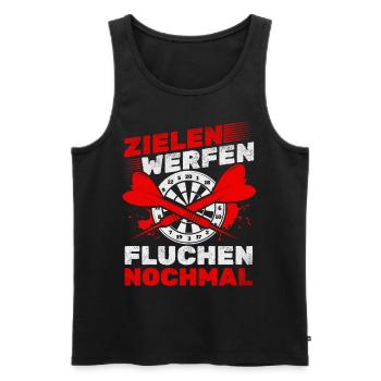 Darts Dartspiel Dart Spieler - Zielen Werfen - Männer Premium Bio Tank Top - Schwarz - Vorne - Michal (187cm)