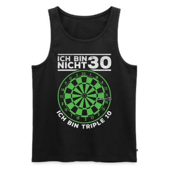 Ich bin nicht 30 Ich bin triple 10 - Dart Spieler - Männer Premium Bio Tank Top - Schwarz - Vorne - Michal (187cm)
