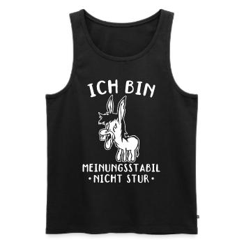 Ich Bin Meinungsstabil Nicht Stur Lustiger Esel - Männer Premium Bio Tank Top - Schwarz - Vorne - AI Model Male 178 light (178cm)