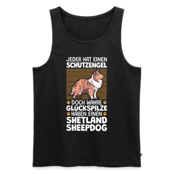 Mein Shetland Sheepdog ist mein Schutzengel - Männer Premium Bio Tank Top - Schwarz - Vorne - Michal (187cm)