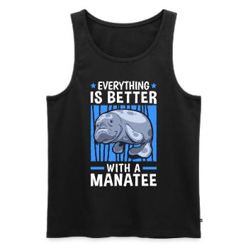 Alles ist besser mit Seekuh Meeressäuger - Männer Premium Bio Tank Top - Schwarz - Vorne - AI Model Male 178 light (178cm)