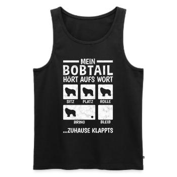Bobtail Hundetricks altenglischer Schäferhund - Männer Premium Bio Tank Top - Schwarz - Vorne - AI Model Male 178 light (178cm)