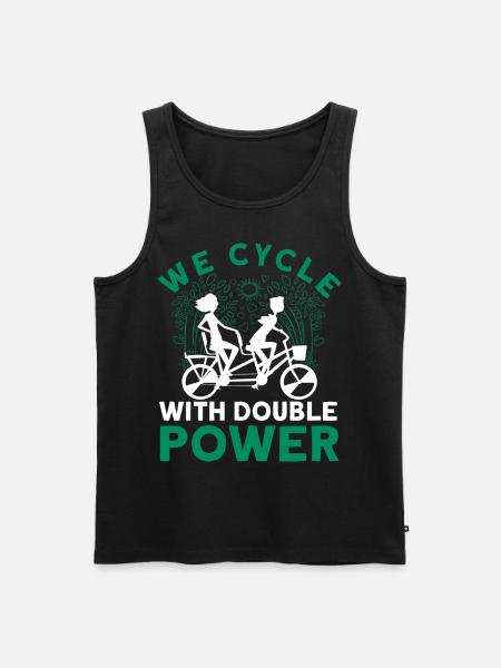We Cycle With Double Power Tandem Bicycle - Men's Premium Organic Tank Top - black