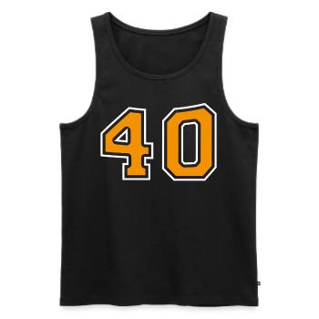 Numéro 40 Orange - Débardeur bio Premium Homme - noir - Devant - Michal (187cm)