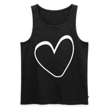 Simple White Heart - Men's Premium Organic Tank Top - black - Front - AI Model Male 178 light (178cm)